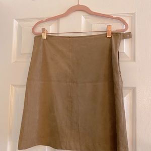 Suede High Waisted A-Line Skirt - Size 2